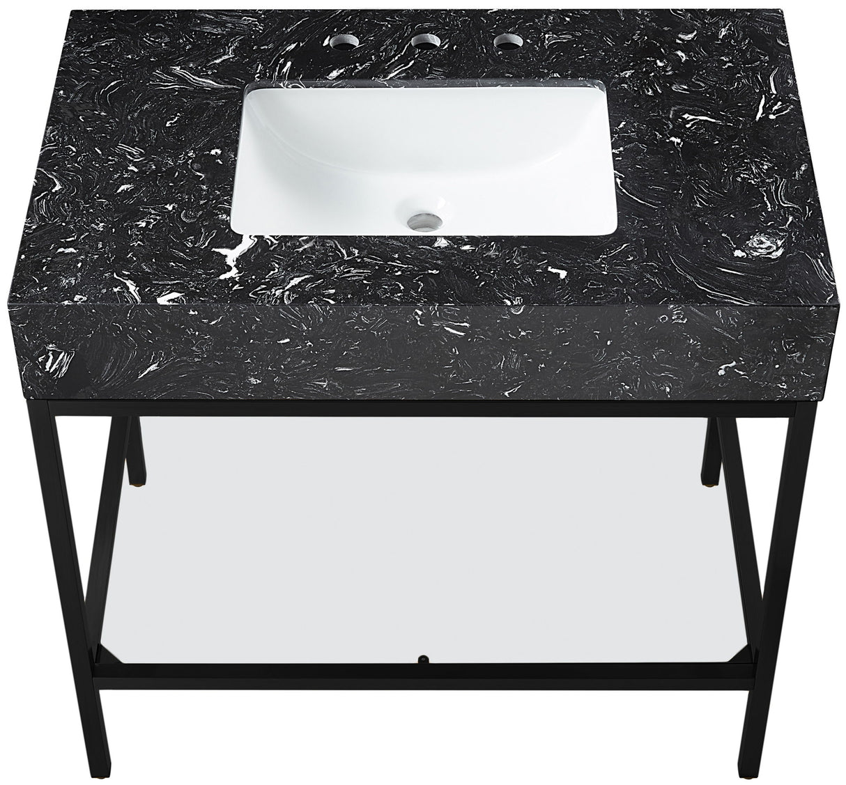 Marmo - Engineered Marble Bathroom Vanity With Black Base