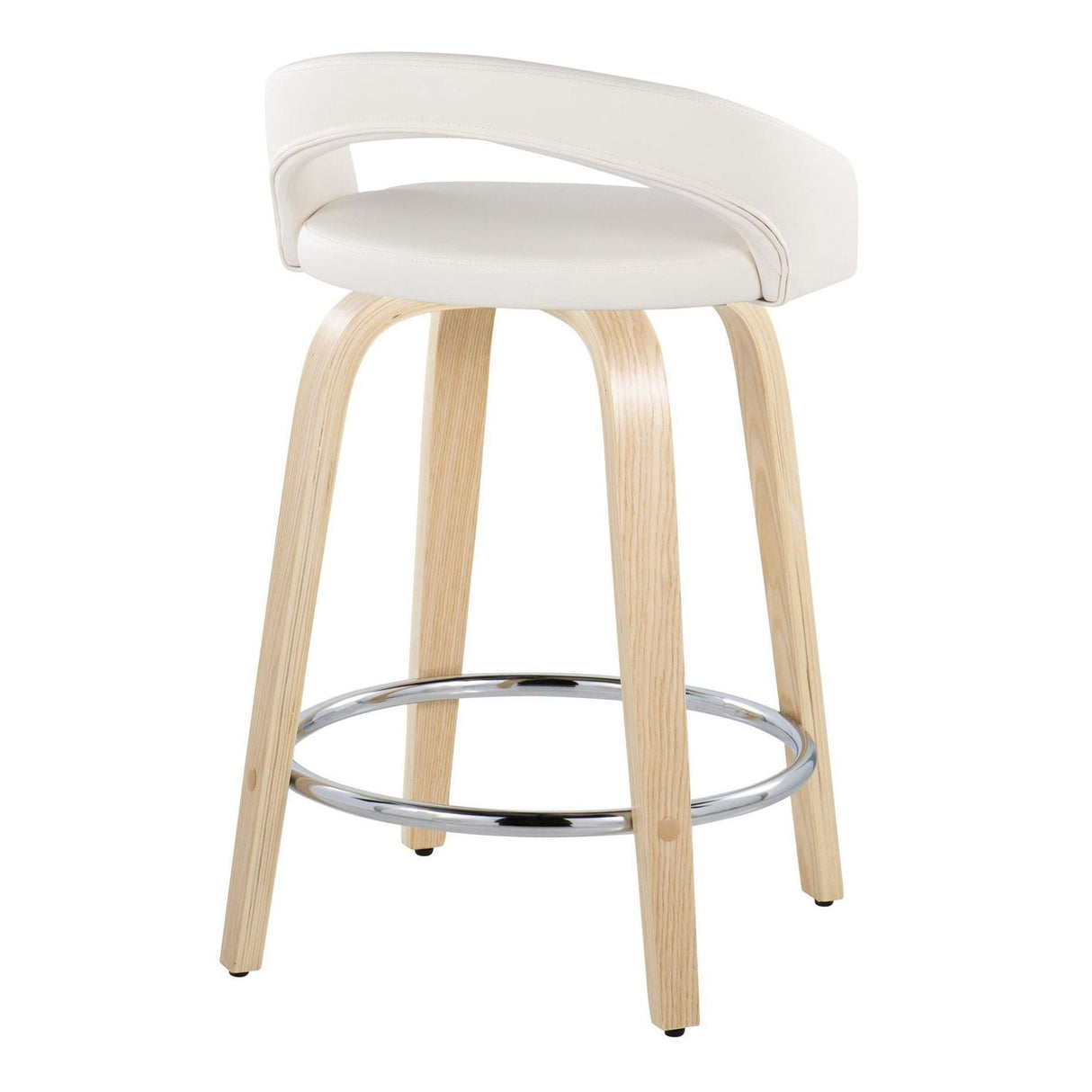 Grotto - Upholstered Fixed-Height Counter Stool With Natural Wood Base (Set of 2)