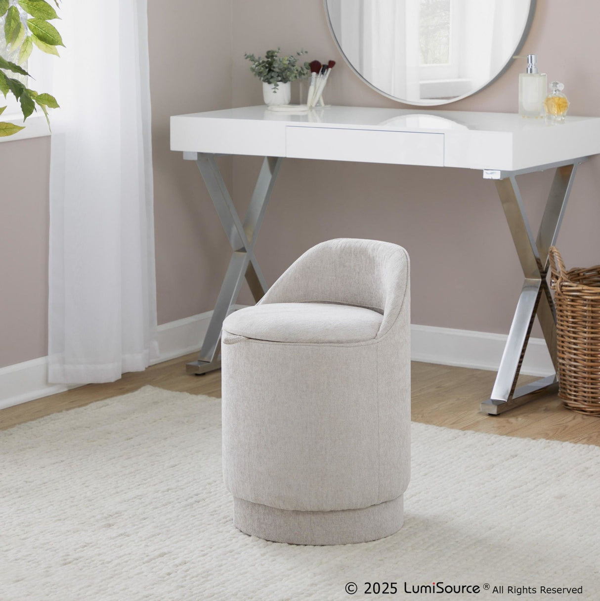 Marla - Upholstered Vanity Stool