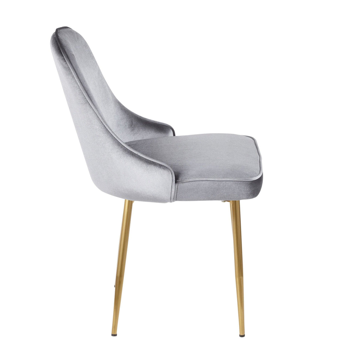 Marcel - 34" Dining Chair (Set of 2) - Gold Frame And Blue Velvet Fabric