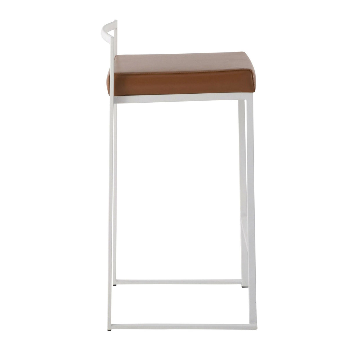 Fuji - Contemporary Stackable Counter Stool (Set of 2) - White Frame