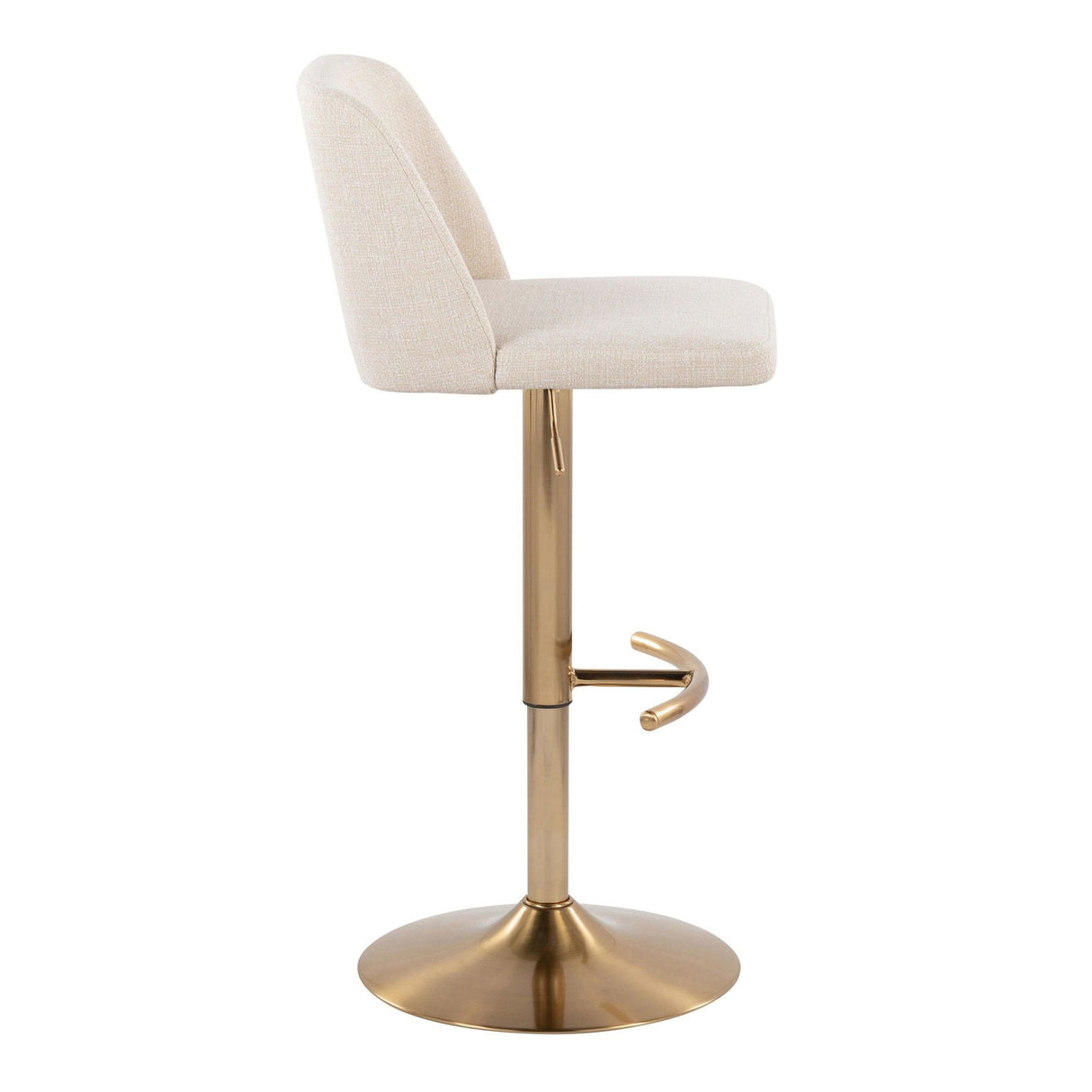 Toriano - Adjustable Barstool (Set of 2) - Gold Base