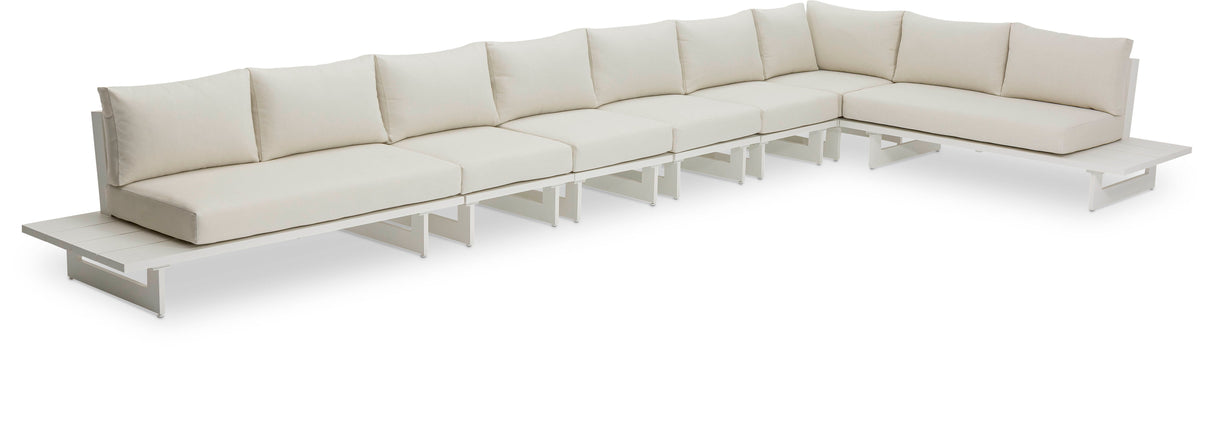 Maldives - 7 Piece Water Resistant Outdoor Patio Modular Sectional With White Base