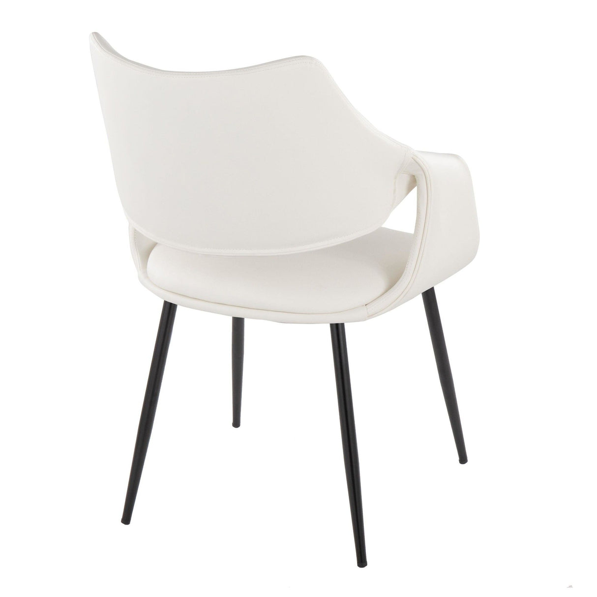 Curvo - High Back Upholstered Chair (Set of 2) - Black Metal Legs