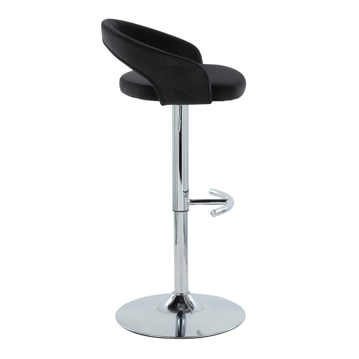 Grotto - Upholstered Adjustable Barstool - Chrome Metal Base