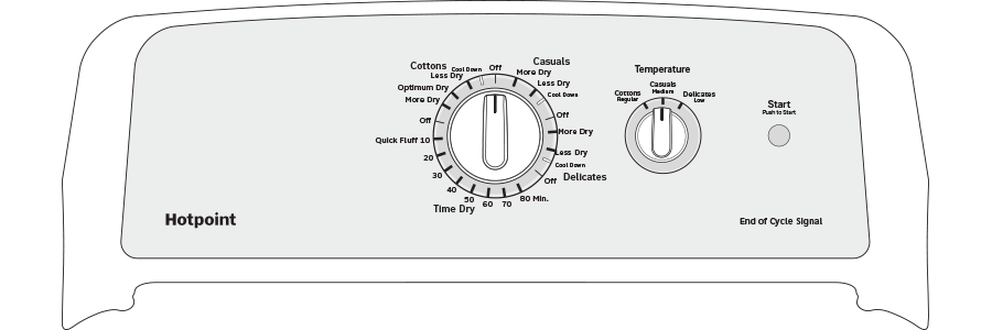 Hotpoint(R) 6.2 cu. ft. Capacity aluminized alloy Electric Dryer - (HTX24EASKWS)