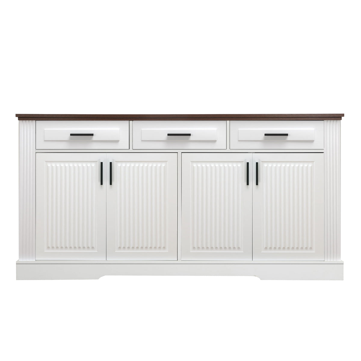 Fluted Sideboard Buffet Cabinet With 4 Doors And 3 Drawers