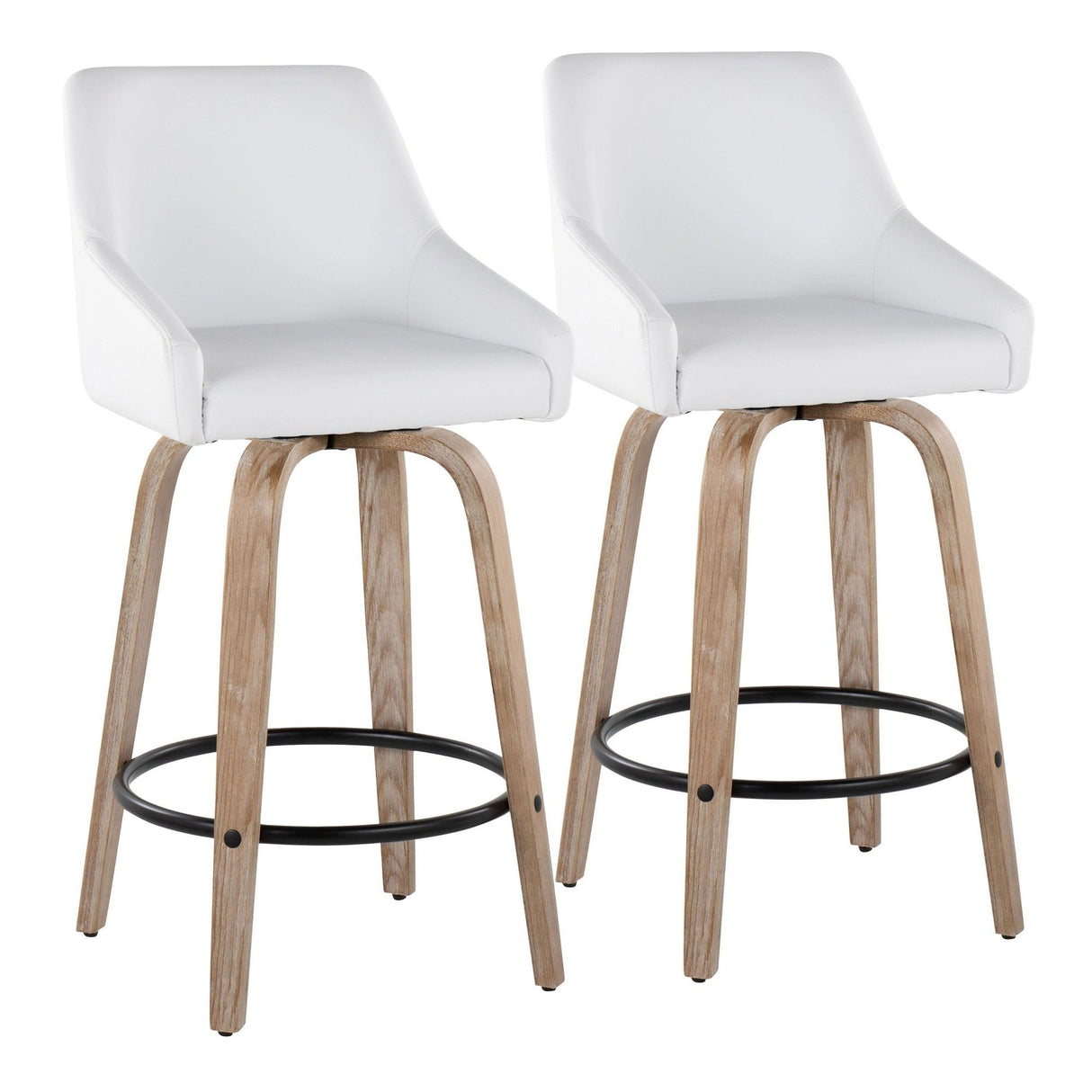 Hannah - 26" Fixed-Height Counter Stool With Swivel (Set of 2)