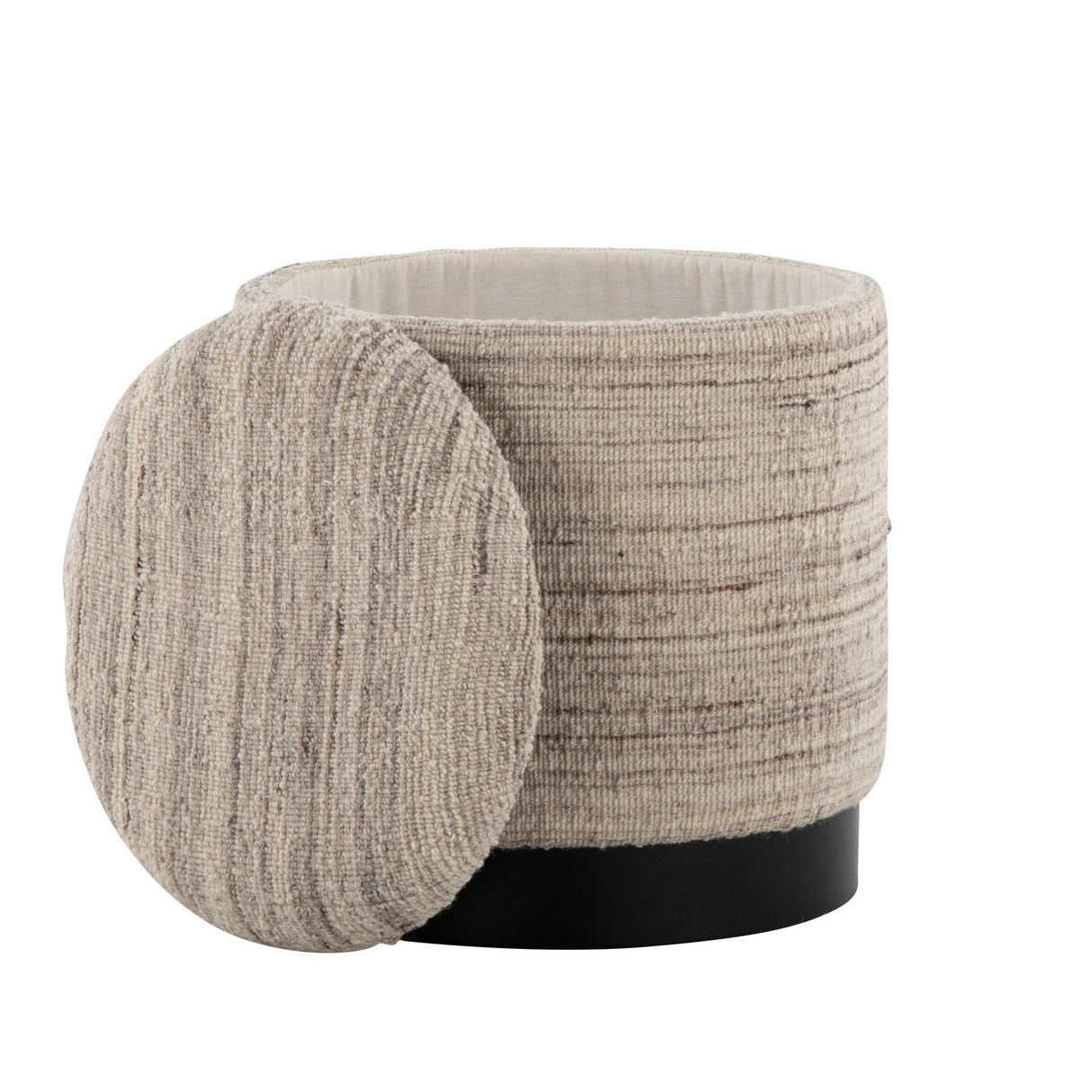 Tahoe - Band Ottoman - Black Metal, Cream Wool
