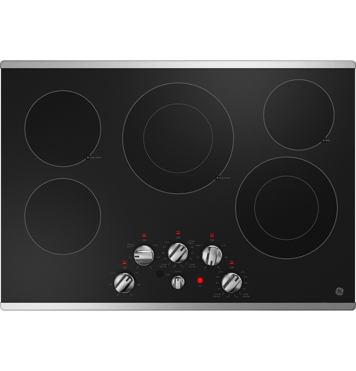 GE JEP5030STSS - 30 in. 5-Burner Electric Cooktop with Simmer Burner & Power Burner - Stainless Steel