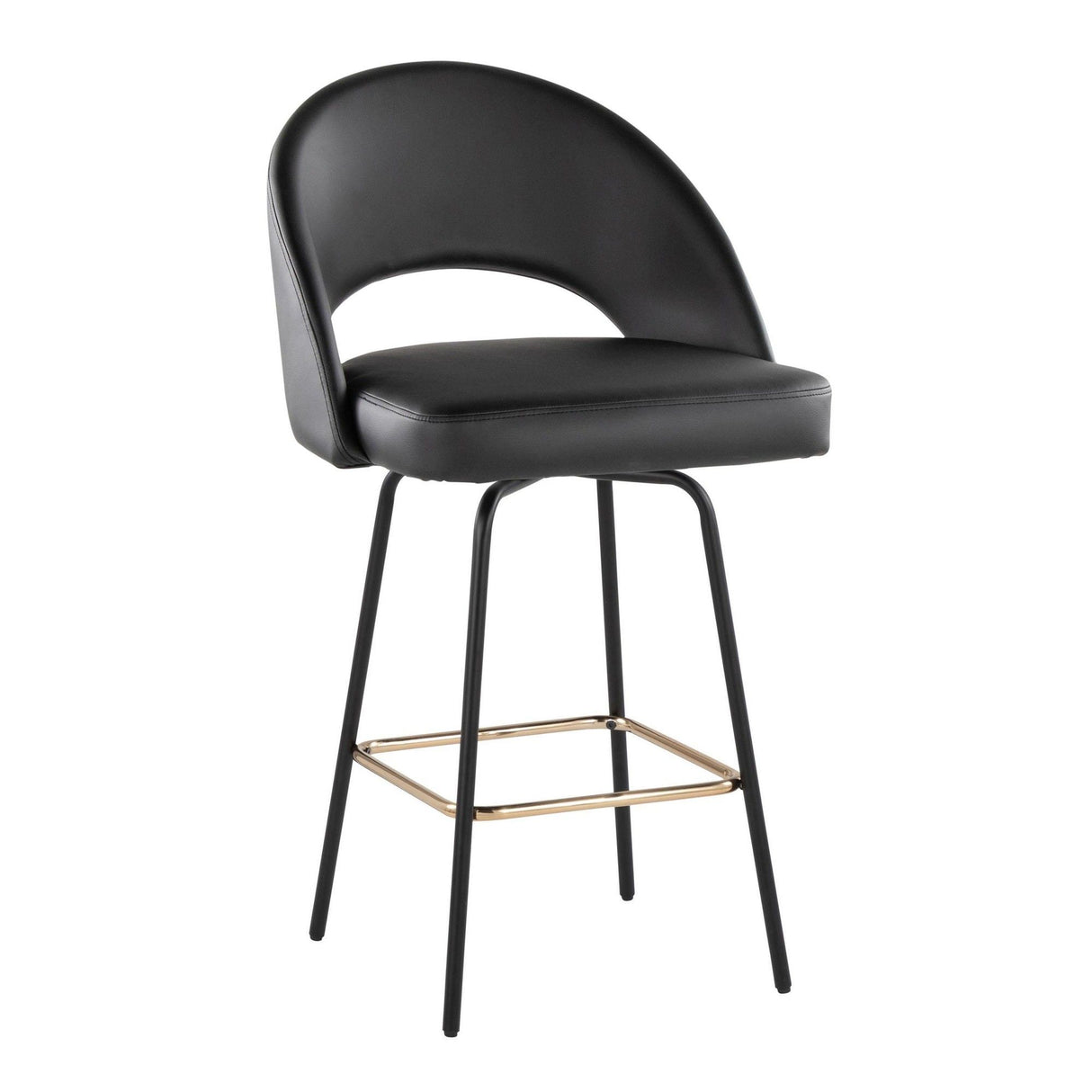 Renee - Upholstered Fixed-Height Counter Stool (Set of 2) - Black Metal
