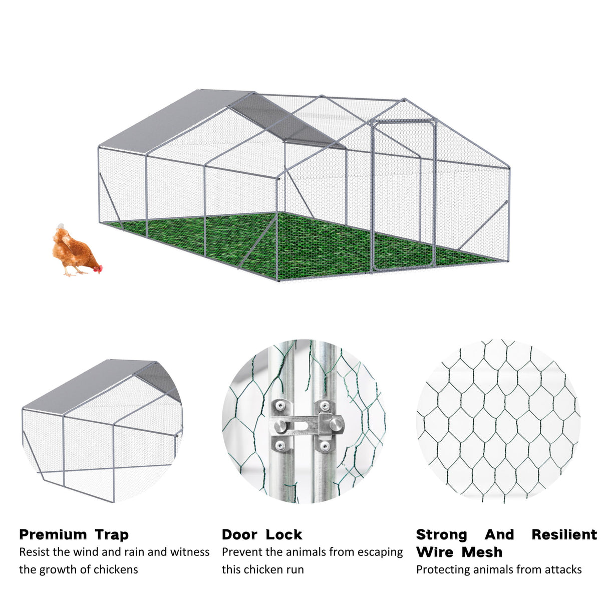 Outdoor Chicken Coop Metal Big Space