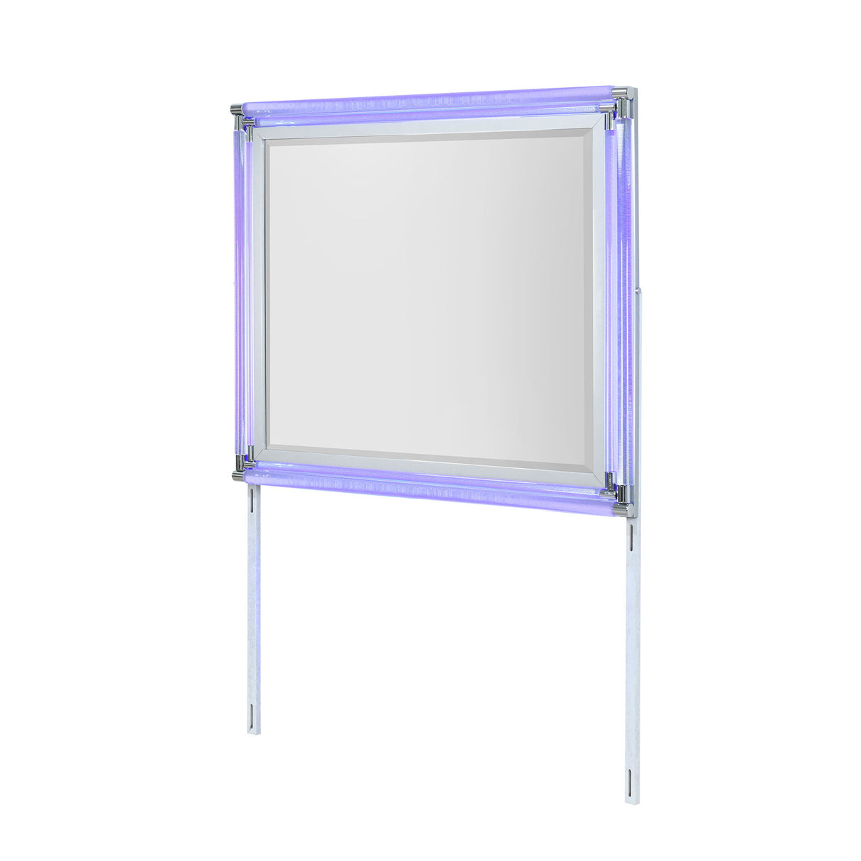Laura - Mirror With LED Light And Sleek Frame - Silver