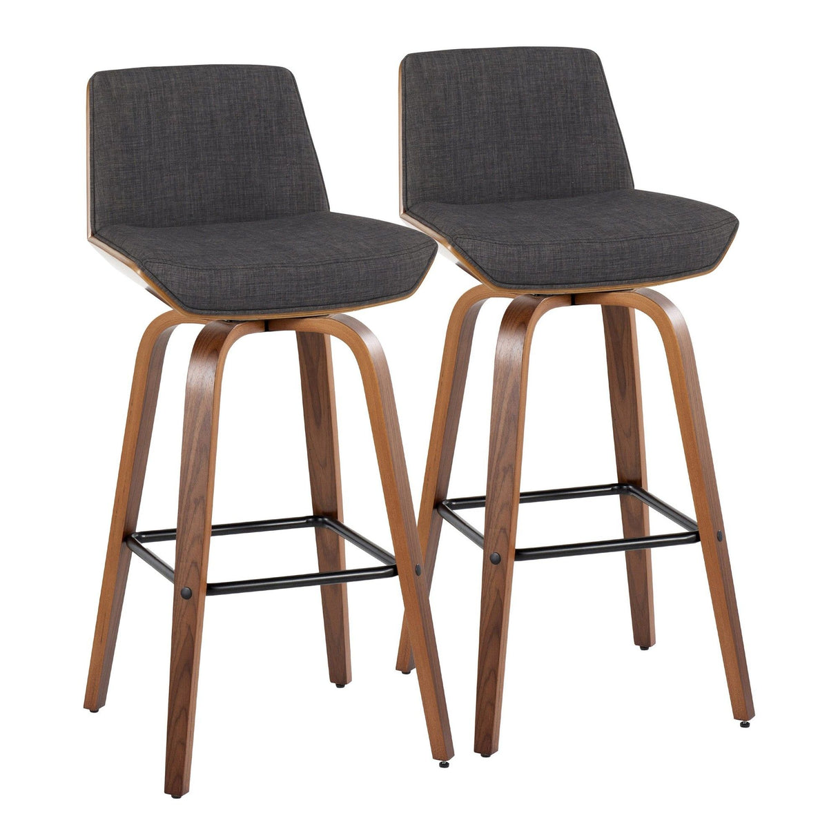 Corazza - 30" Fixed-Height Barstool (Set of 2) - Dark Gray