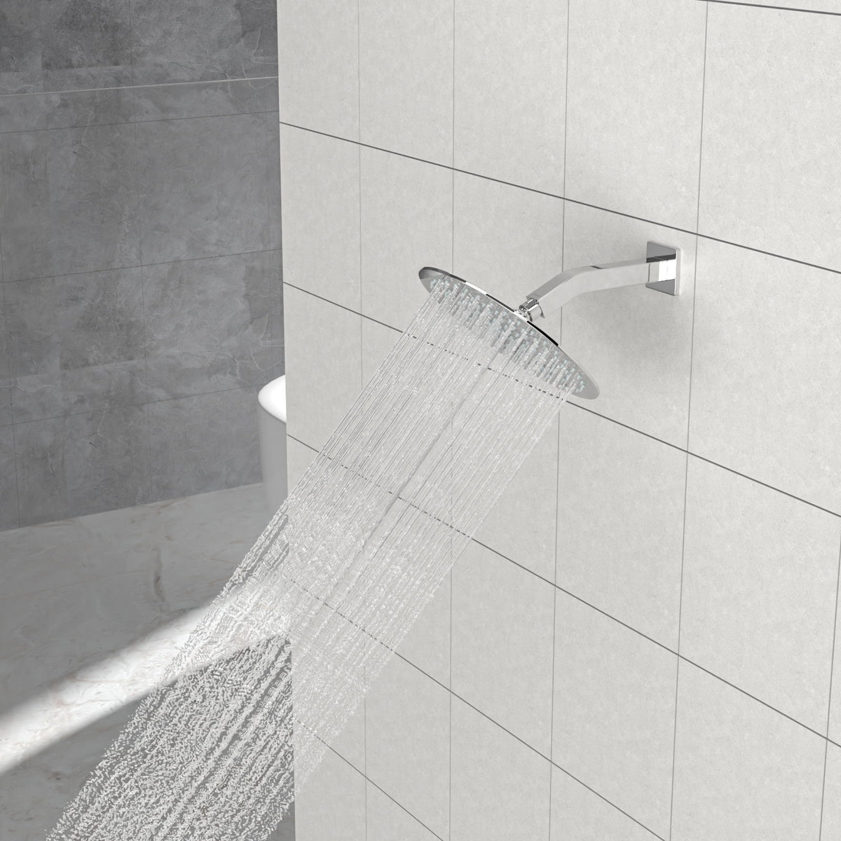 Elegant 6" Shower Arm With Flange, Stainless Steel Construction For Rain Shower Heads - Chrome
