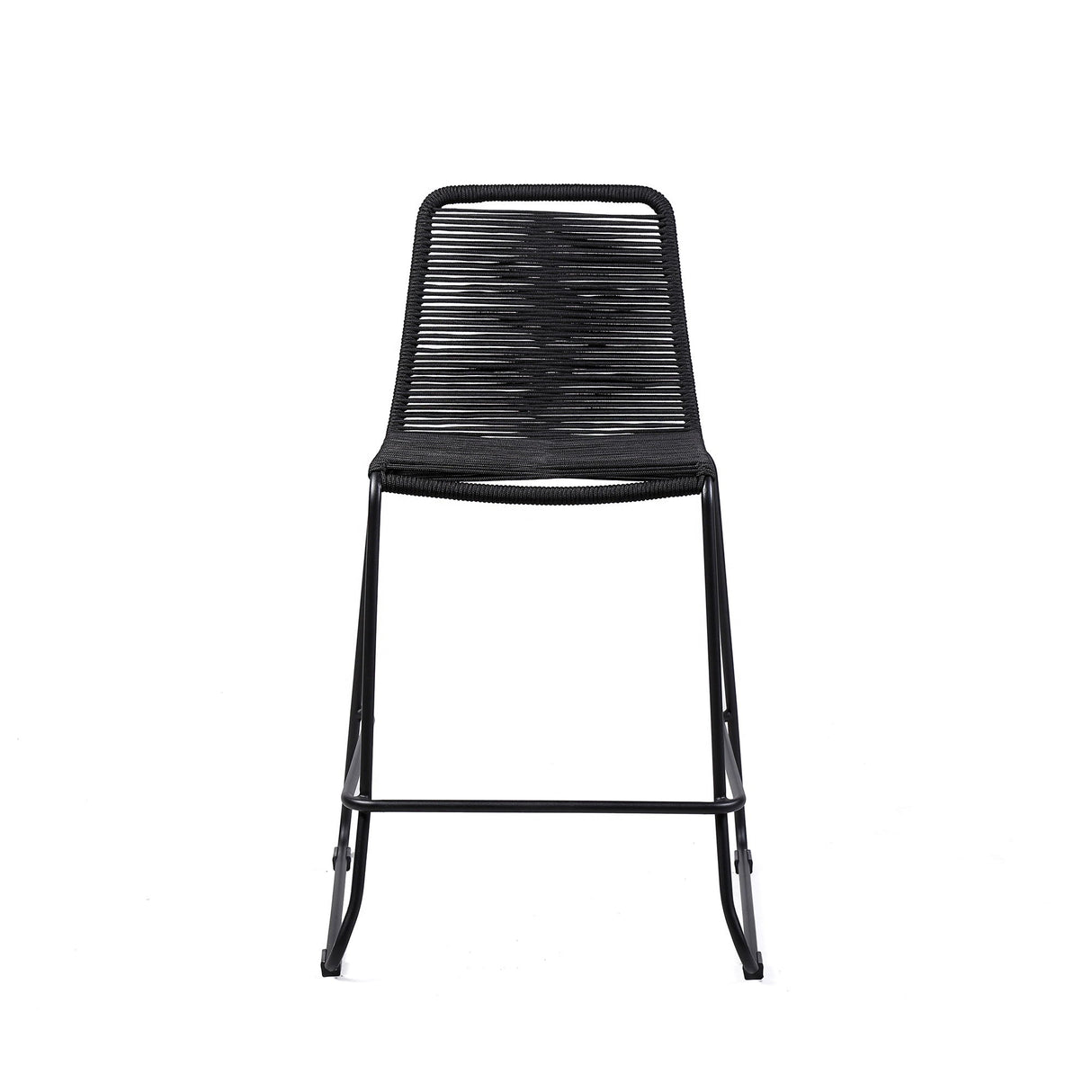 Shasta - 26" Outdoor Metal And Rope Stackable Barstool
