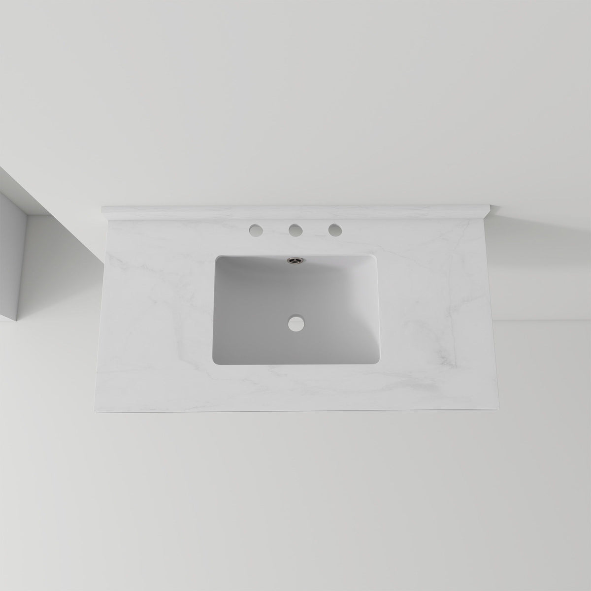 Basin Sink, Triple Faucet Holes, 2" Thick Rim, Sink Only