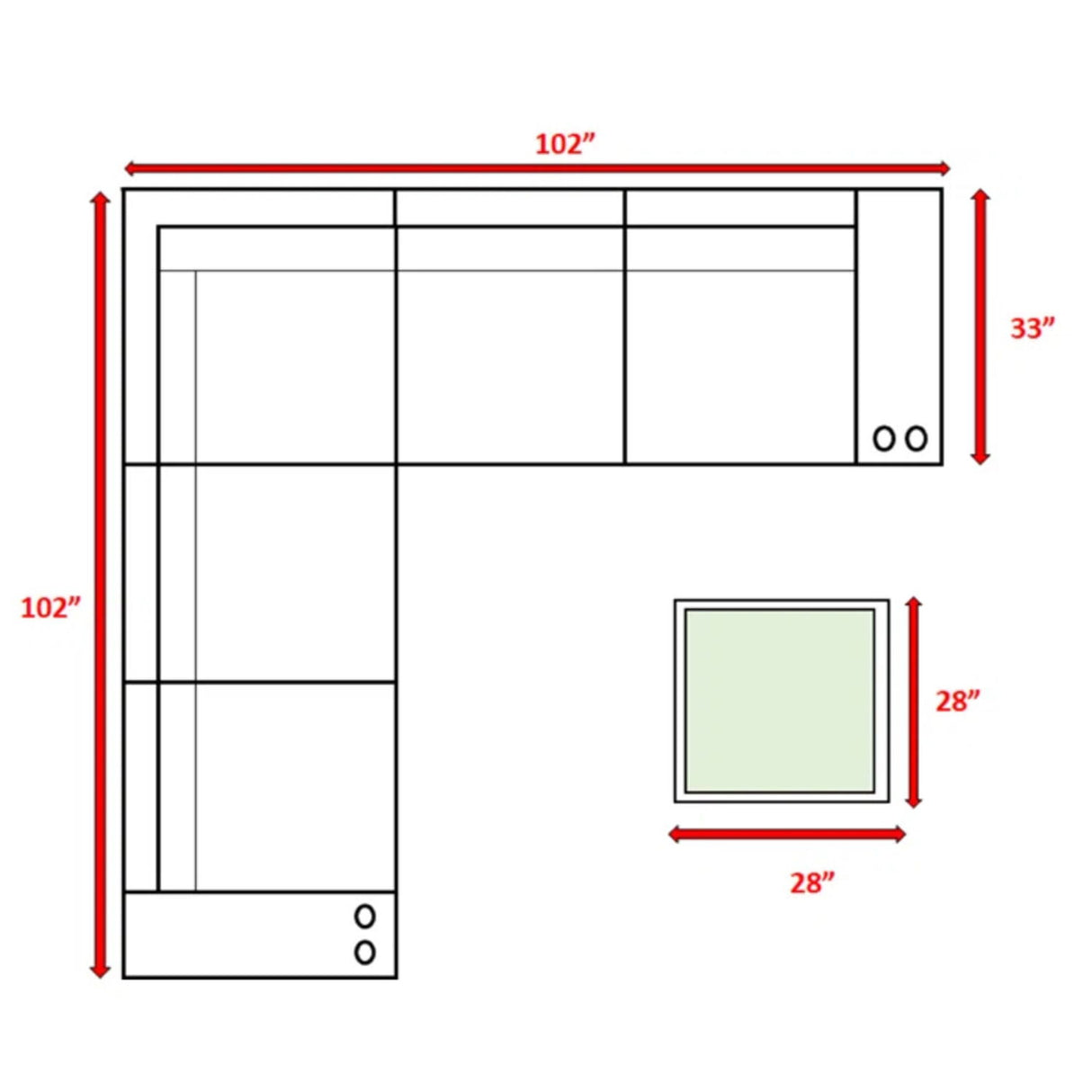 Modern Patio Rattan Sectional Set With Cushions