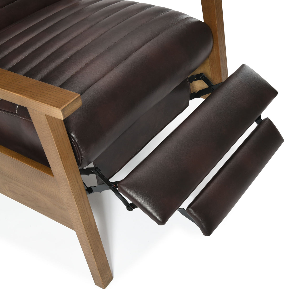 Asher - Modern Push Back Recliner With Wood Arms