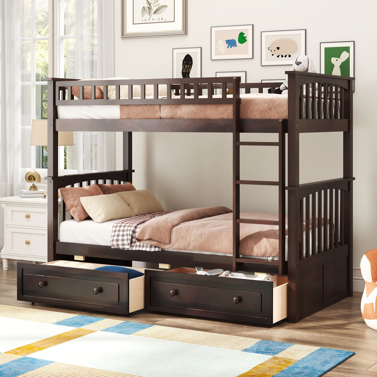 Bunk Bed With Drawers, Convertible Design