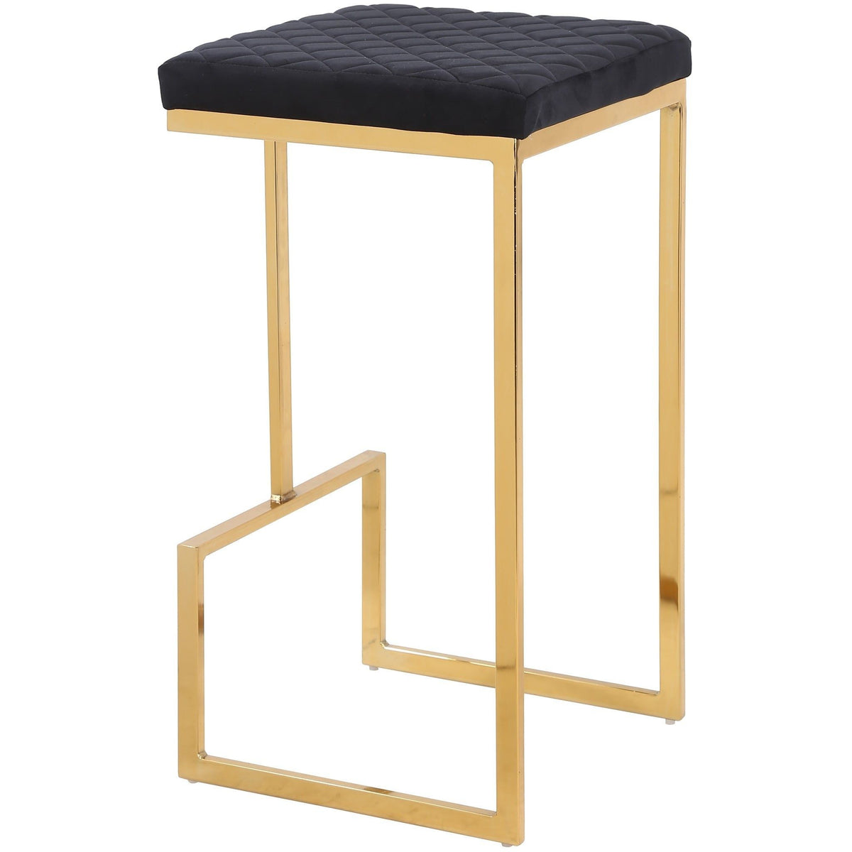 Joel - Upholstered Stool - Black / Gold