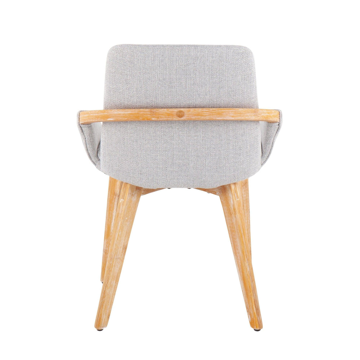 Cosmo - Mid-Century Chair - Natural Bamboo And Light Gray Noise Fabric
