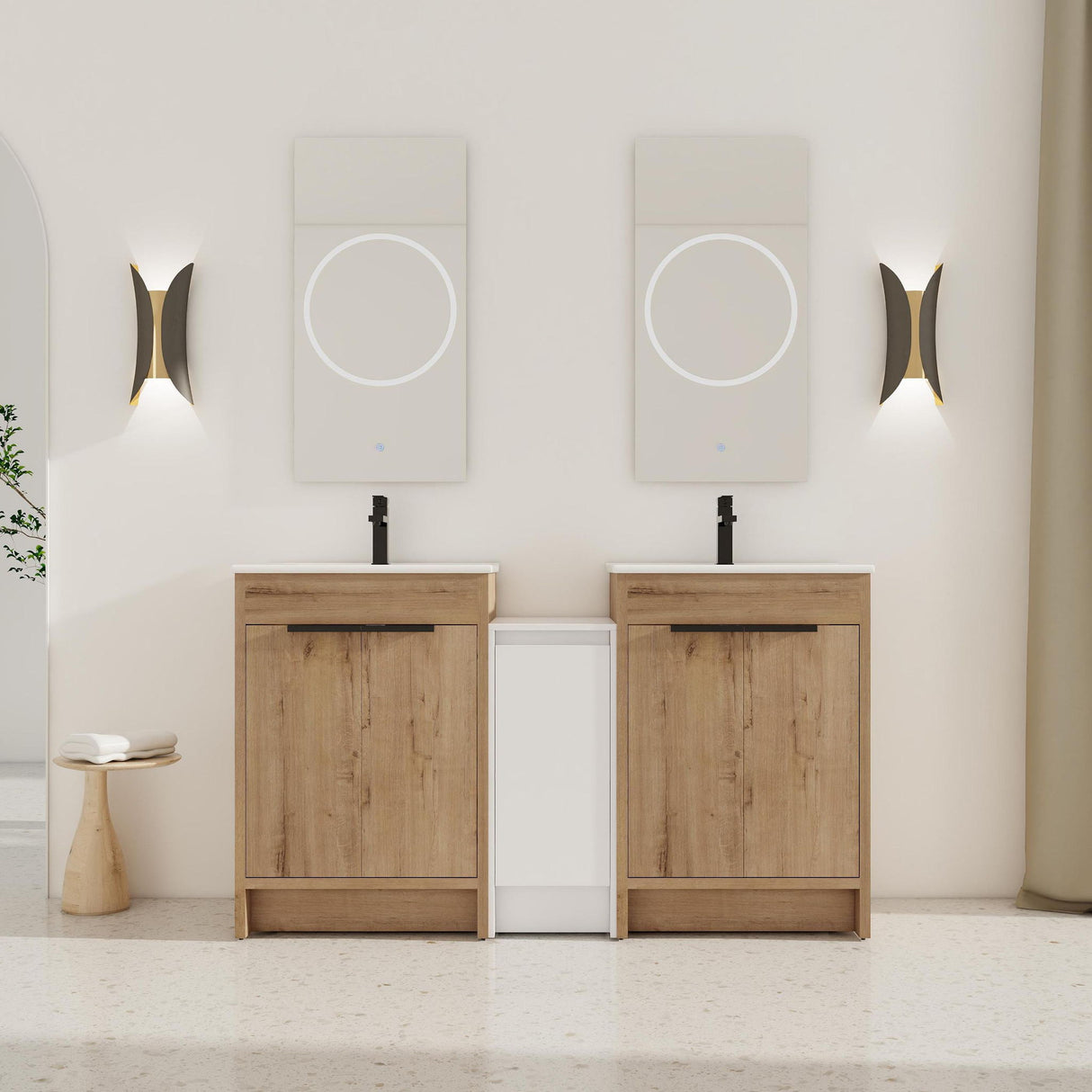 Freestanding Bathroom Vanity & Sink, Storage Cabinets, Soft Closing Doors