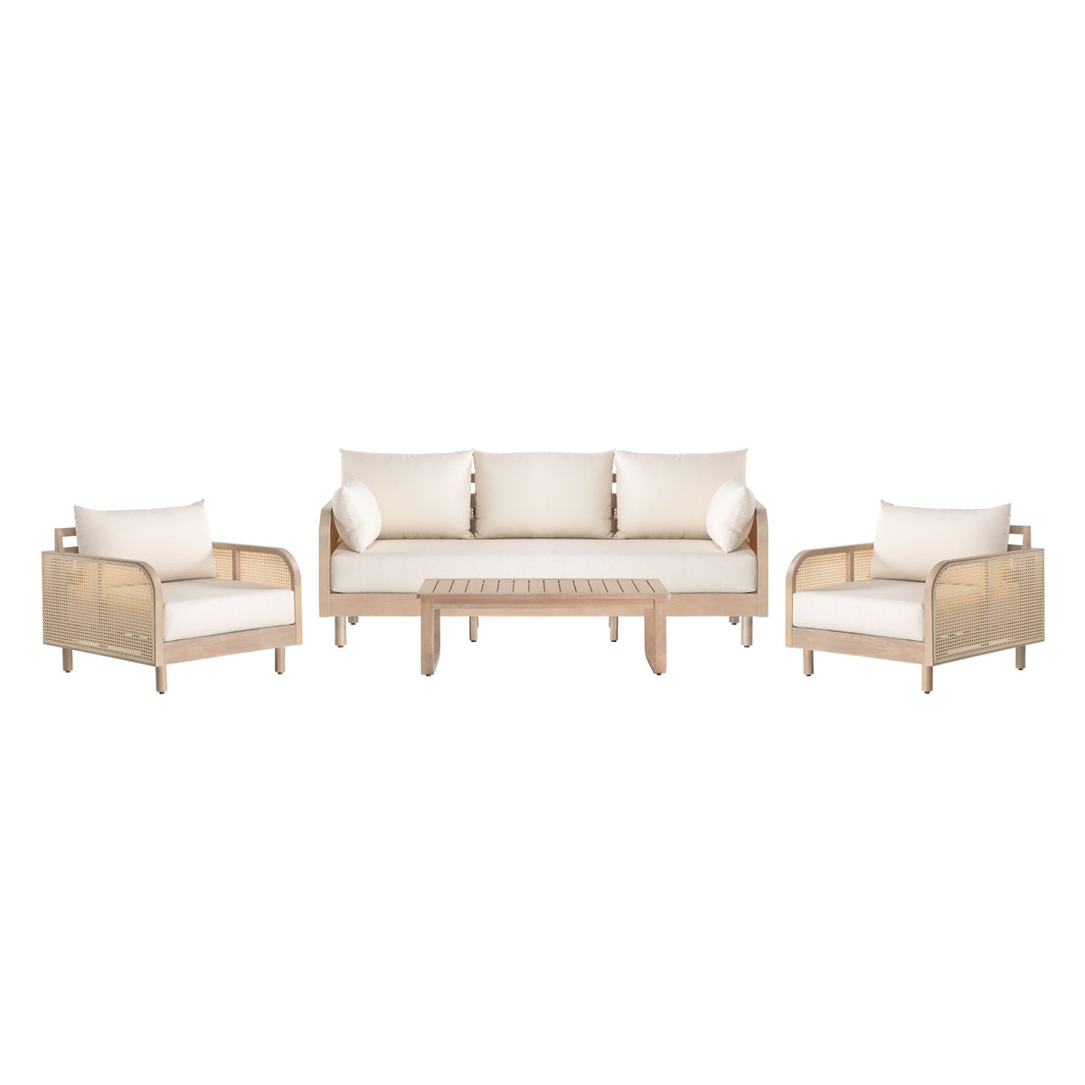 Wavefront - 4-Piece Outdoor Conversation Set With Cushions