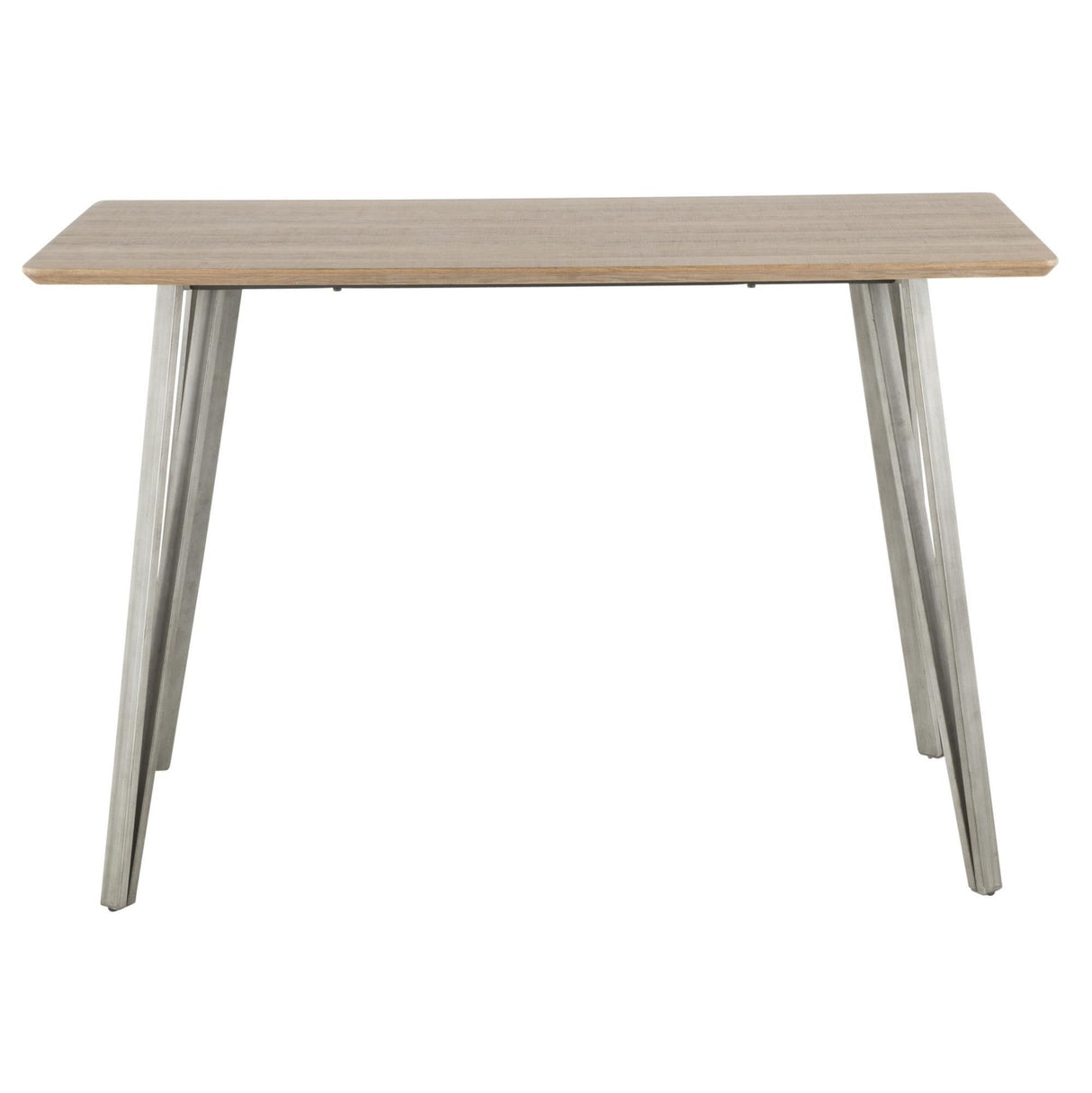 Sedona - Counter Table - Brushed Antique Metal, Brown Wood