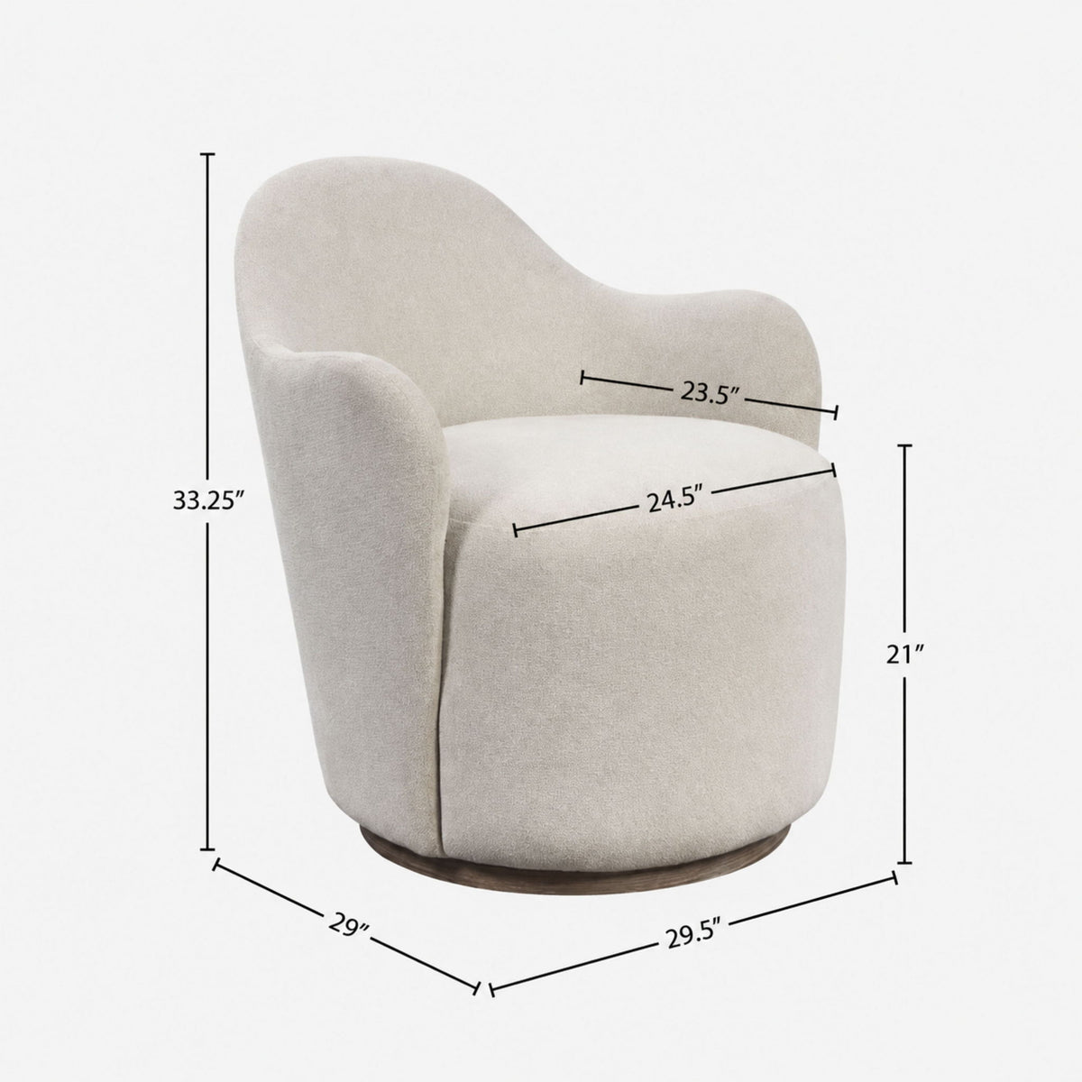 Cocoa - Swivel Barrel Chair With 360° Rotation - Ivory