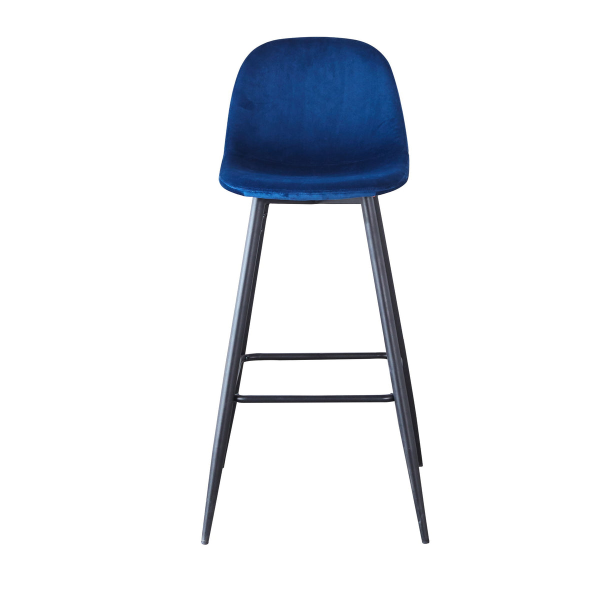 Velvet Barstool With Back (Set of 2)