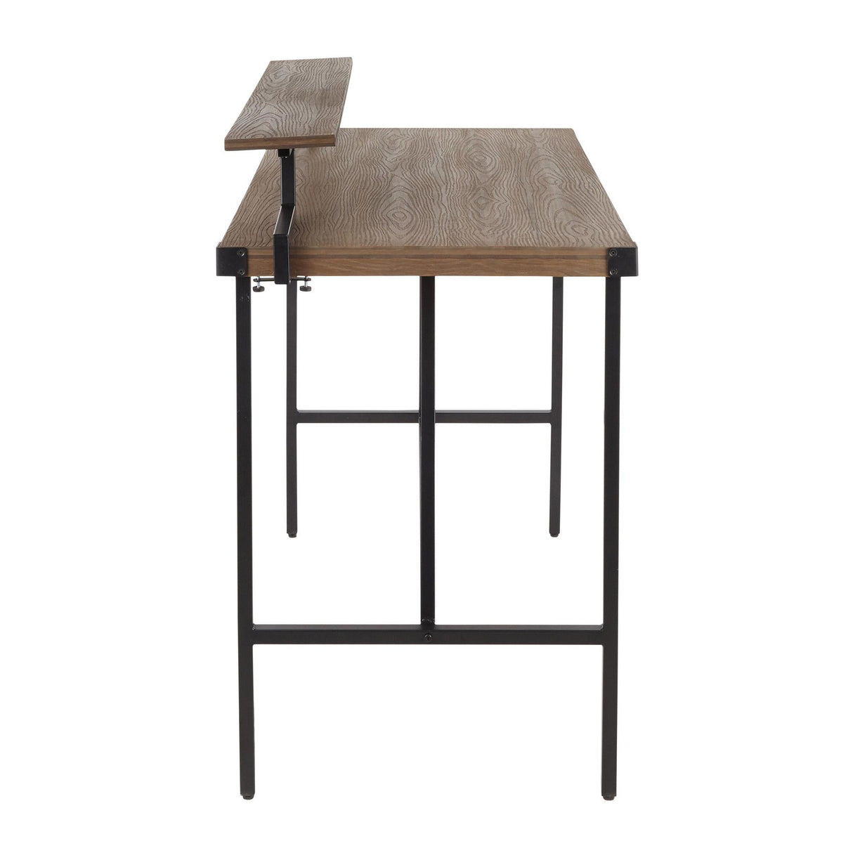 Gia - Industrial Counter Table - Wood-Pressed Grain Bamboo Top