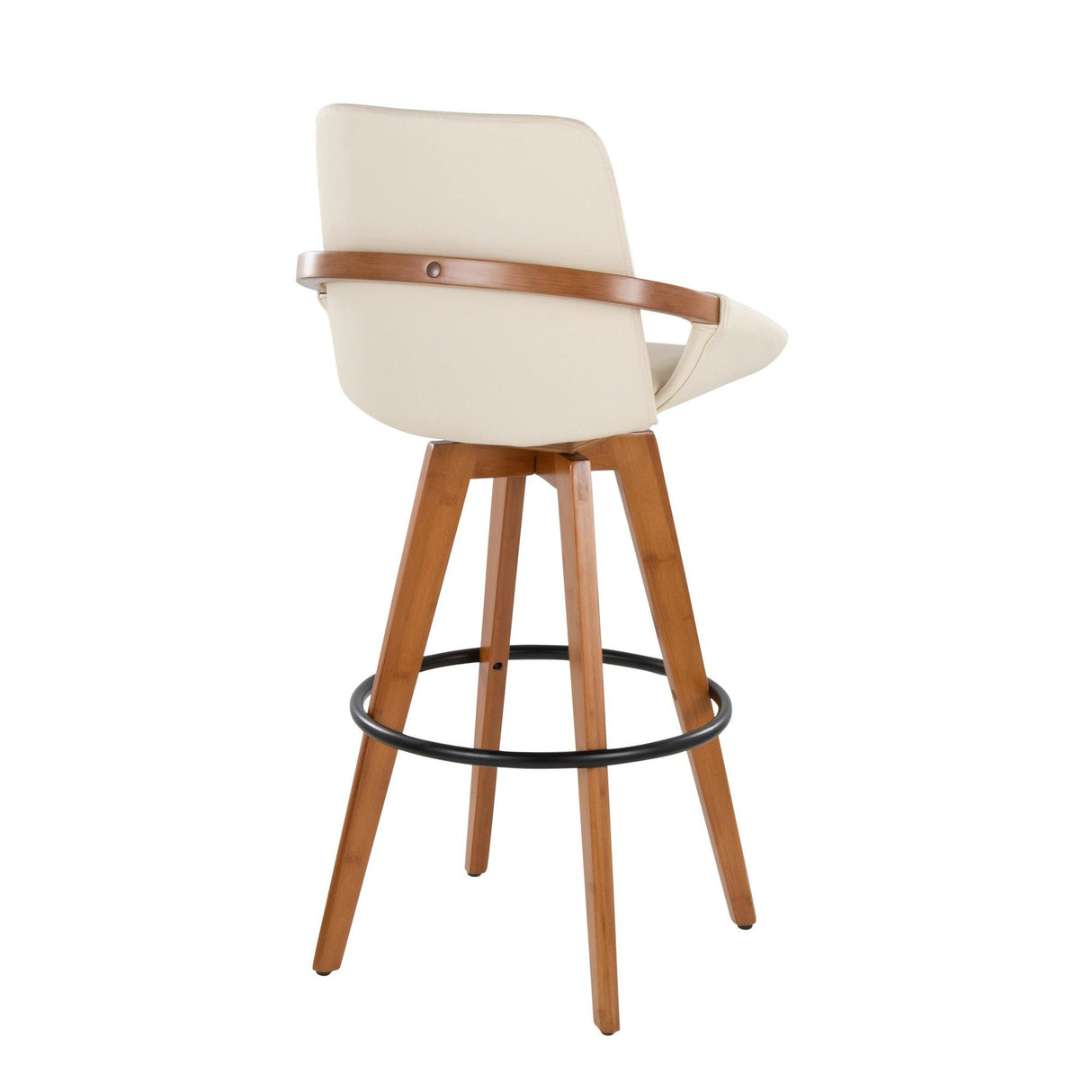 Cosmo - 29" Fixed-Height Barstool With Swivel - Walnut Bamboo