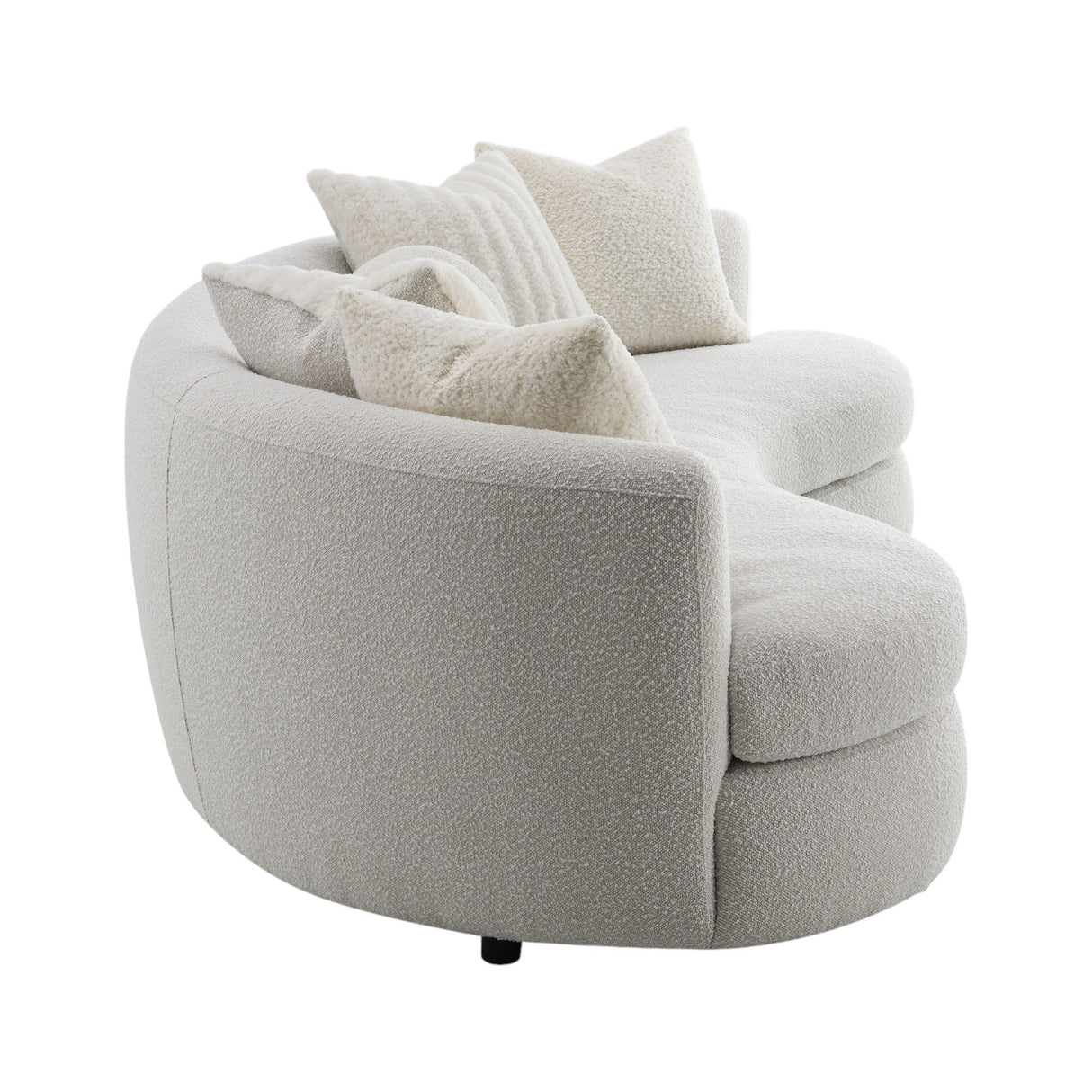 Iniko - Boucle Sofa With Toss Pillows - Beige