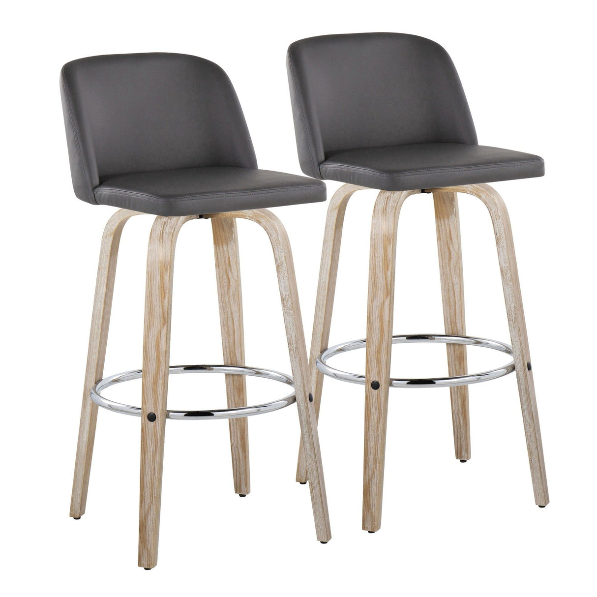 Toriano - 30" Fixed-Height Barstool (Set of 2) - Dark Gray