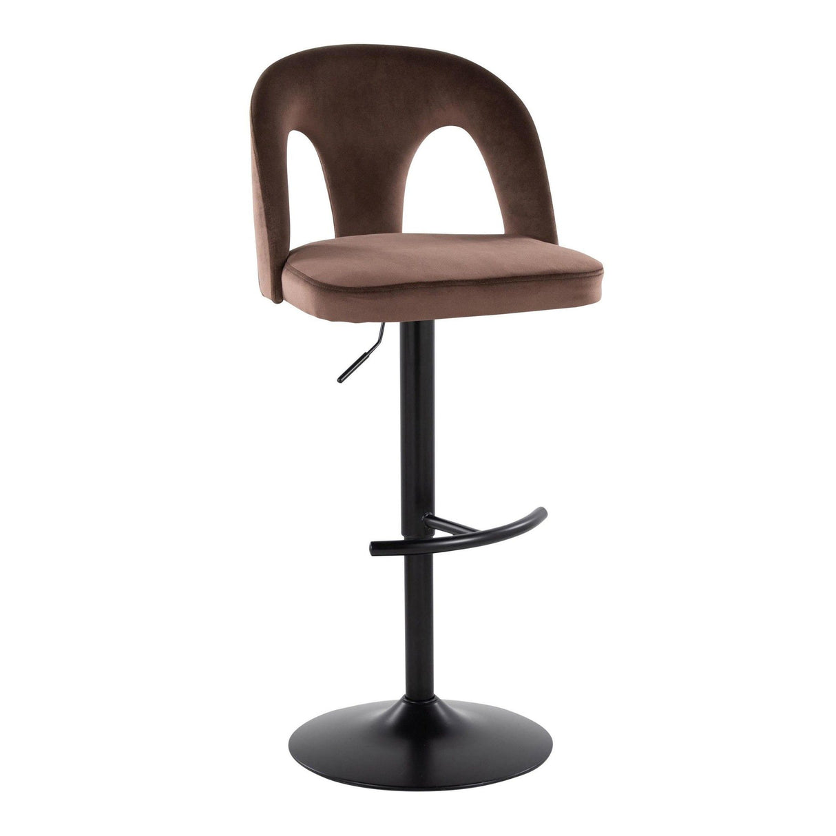 Ava - Upholstered Adjustable Barstool (Set of 2) - Black Metal