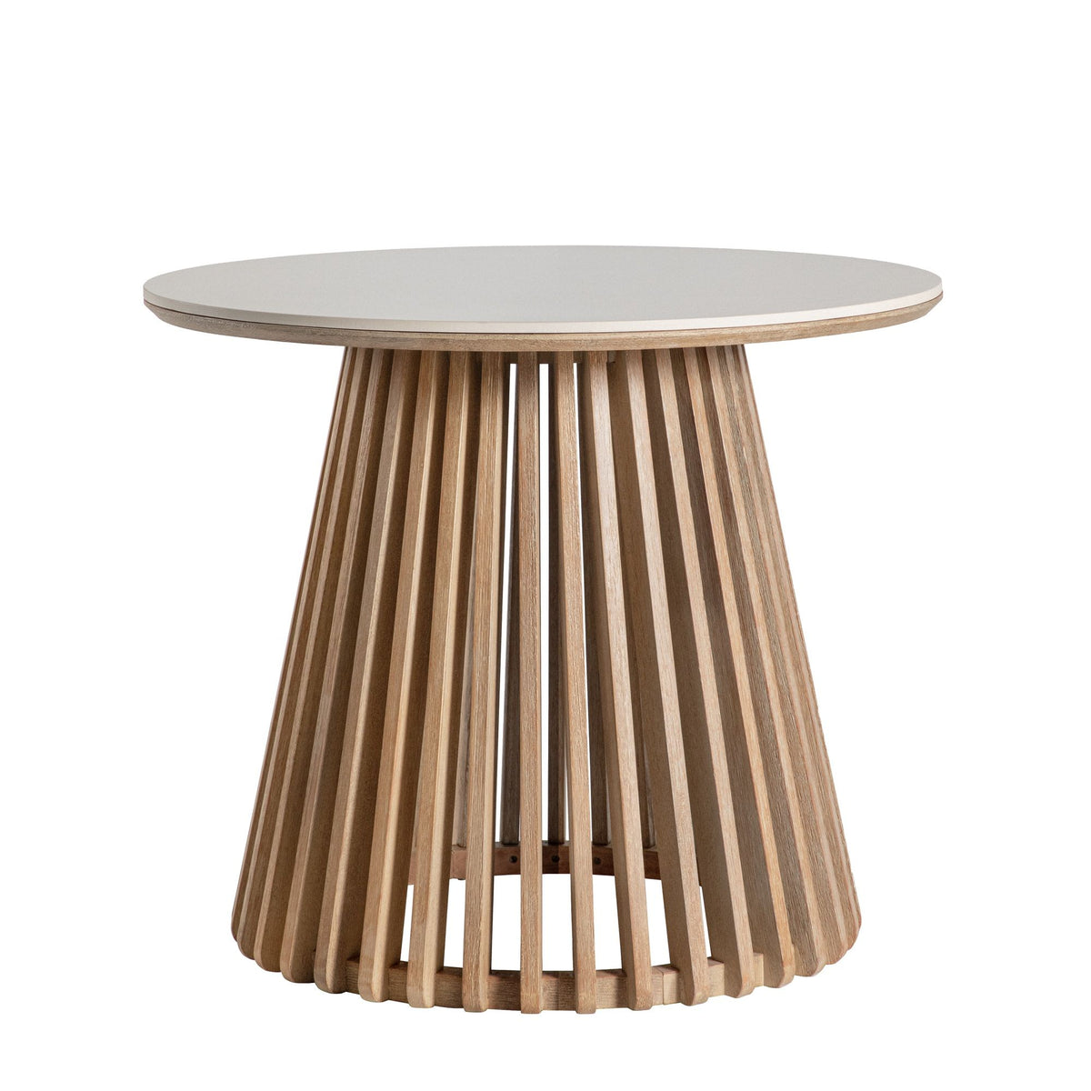 Karmic - 36" Round Outdoor Dining Table - Wire-Brushed Eucalyptus