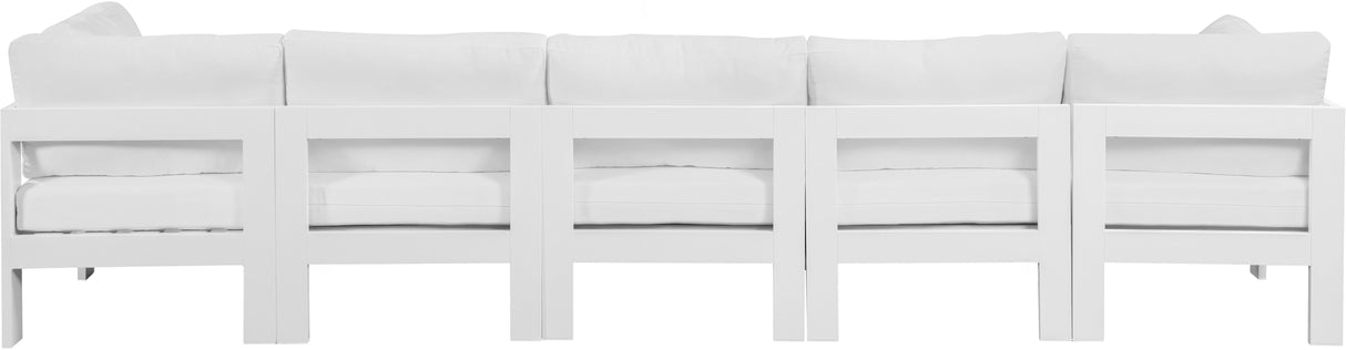 Nizuc - Outdoor Patio 5 Seat Modular Sofa With White Frame