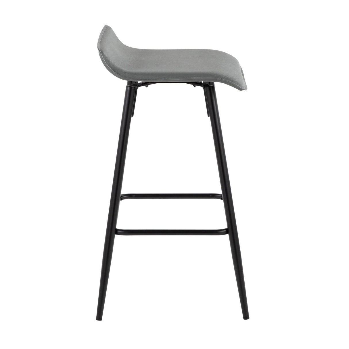 Ale - Contemporary Fixed Height Counter Stool (Set of 2) - Black Steel Frame