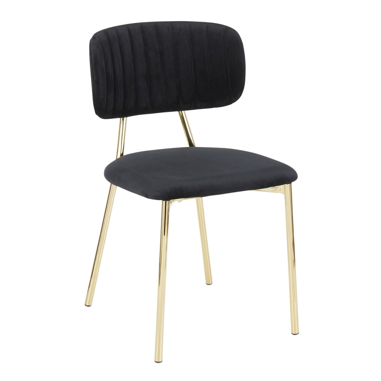 Bouton - Contemporary/Glam Chair (Set of 2) - Gold Metal Legs