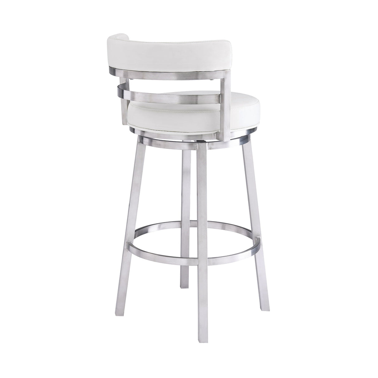Titana - Swivel Faux Leather And Brushed Stainless Steel Bar Stool