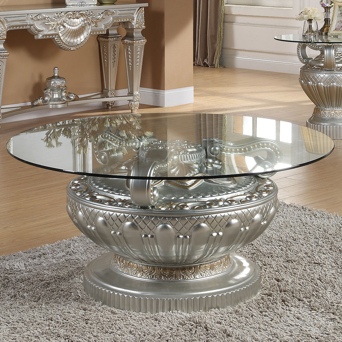 HD-8908S - 3 Piece Coffee Table Set - Silver