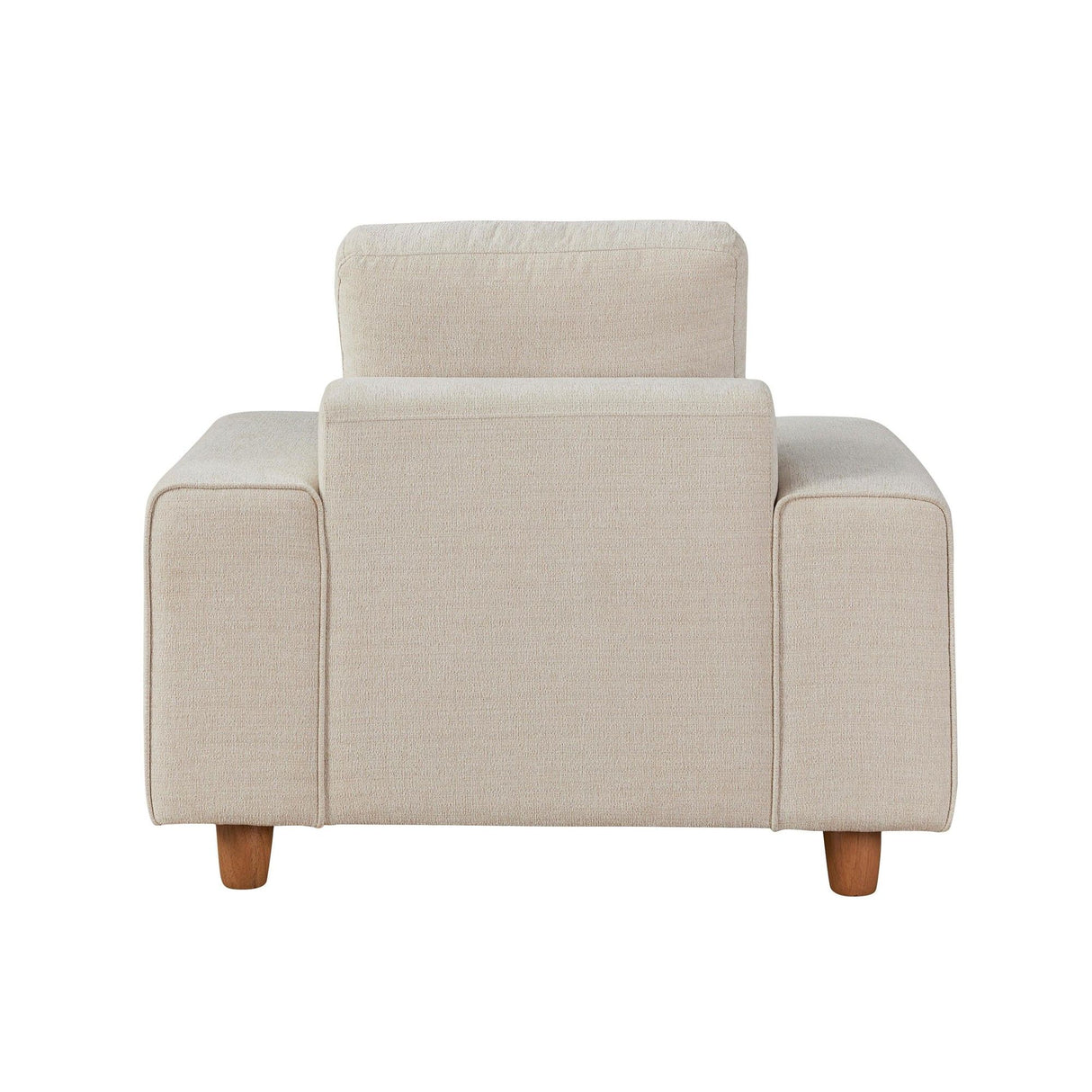 Kipton - Armchair - White Fabric, Walnut Wood