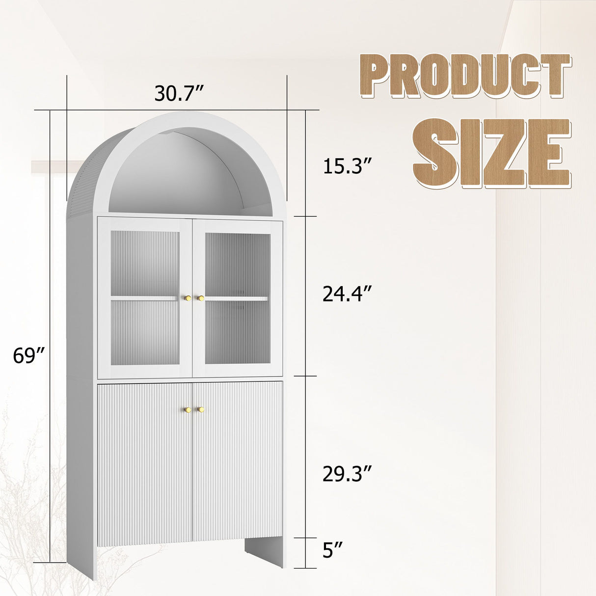 Modern Tech Inspired Dome Cabinet With LED Lighting