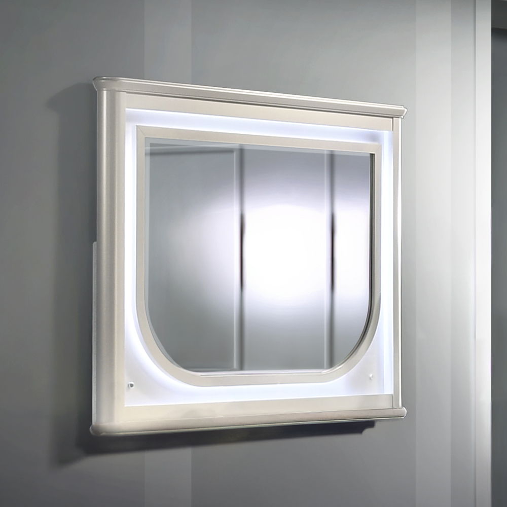 Laveda - Mirror With LED - Pearl White