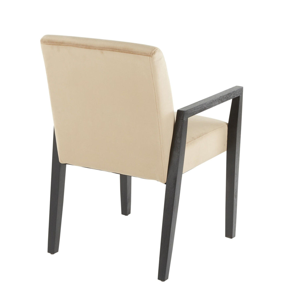 Carmen - Arm Chair - Black Wood And Crushed Light Brown Velvet (Set of 2)