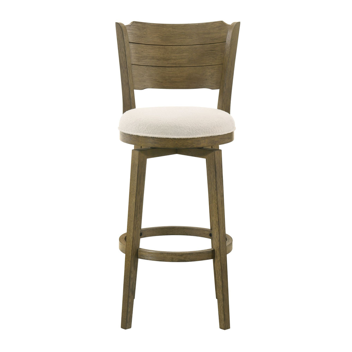 Winsley - Coastal Modern Swivel Wood Bar Height Kitchen Bar Stool