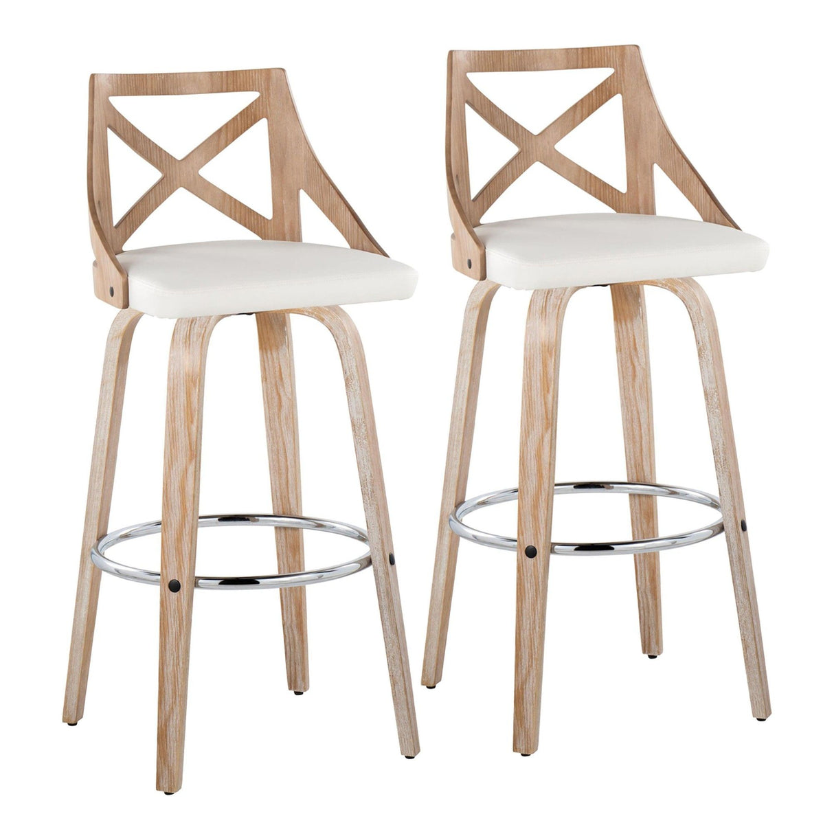 Charlotte - Fixed-Height Barstool (Set of 2) - Chrome Metal