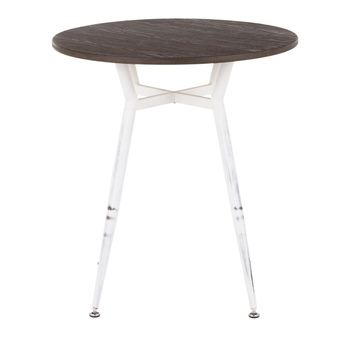 Clara - Industrial Round Dinette Table - Espresso Wood Top