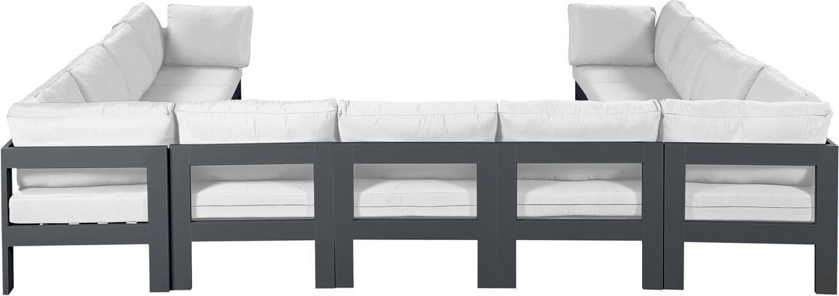 Nizuc - Outdoor Patio 11 Piece Modular Sectional With Gray Frame